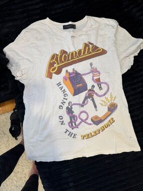 Junk Food Clothing Blondie Distressed Graphic Band Tee with Black Label